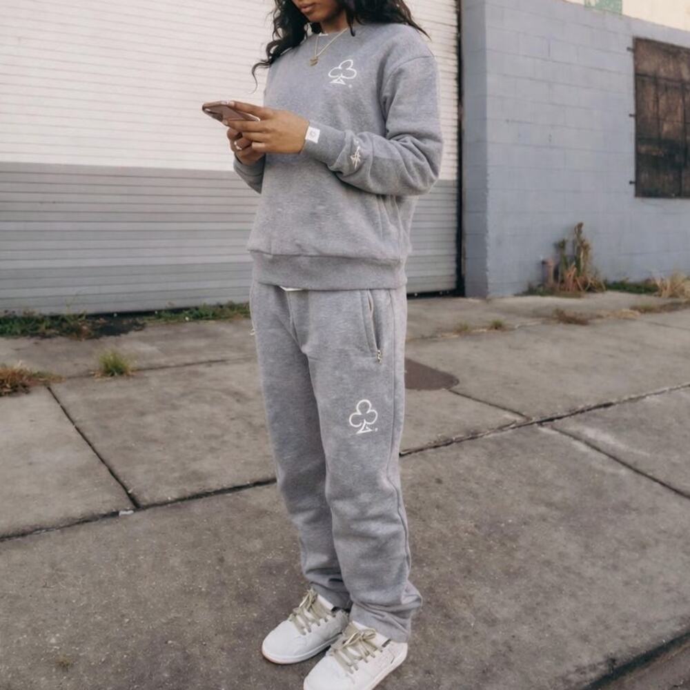 The Loyalty Club Logo Crewneck & Sweatpants Set Gray Size Medium